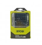 Ryobi RAK 46 MIX, 46 ks sada vrtáků a šroubovacích bitů