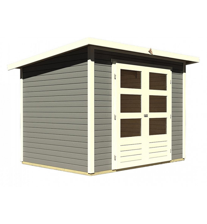 dřevěný domek KARIBU STOCKACH 3 (82979) tm. šedý