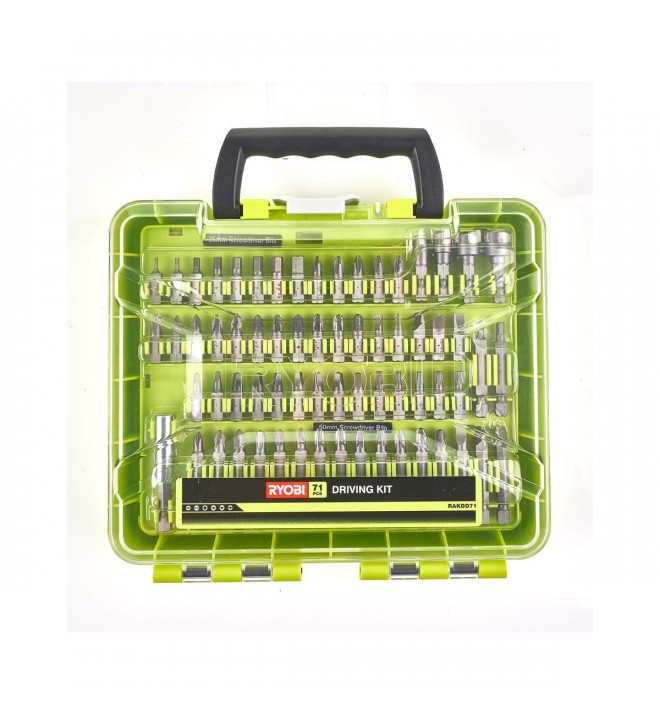Ryobi RAKDD71, 71 ks sada vrtáků a šroubovacích bitů